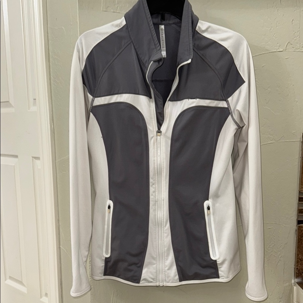 Women's Gray and White workout jacket - Picture 3 of 3